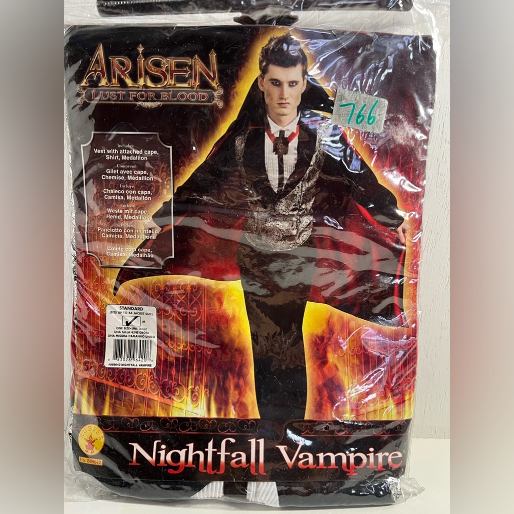 COUNT DRACULA Prince Darkness Baron Mens GOTHIC VAMPIRE COSTUME One Size 44 New